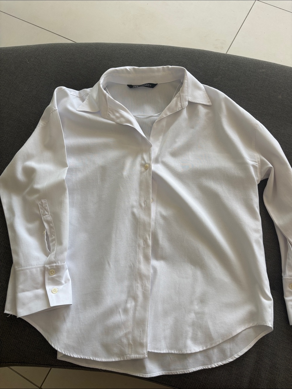 Zara Women’s Poplin White Button-Down Shirt Size Medium - Picture 3 of 9